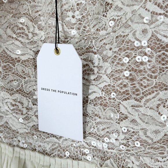 NWT Dress the Population Brynlee Lace/Sequins Mini Dress - Picture 9 of 10